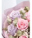 Dreamy Petal - Pink and Lilac Rose Preserved Bouquet
