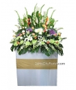 Large Condolence Flower Stand -  Exotic flowers, brassica, anthurium, snapdragon, gladiola, rose, lily, orchid, chrysanthemum -  Condolence Flower Delivery