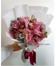 maroon cymbidium orchid bouquet