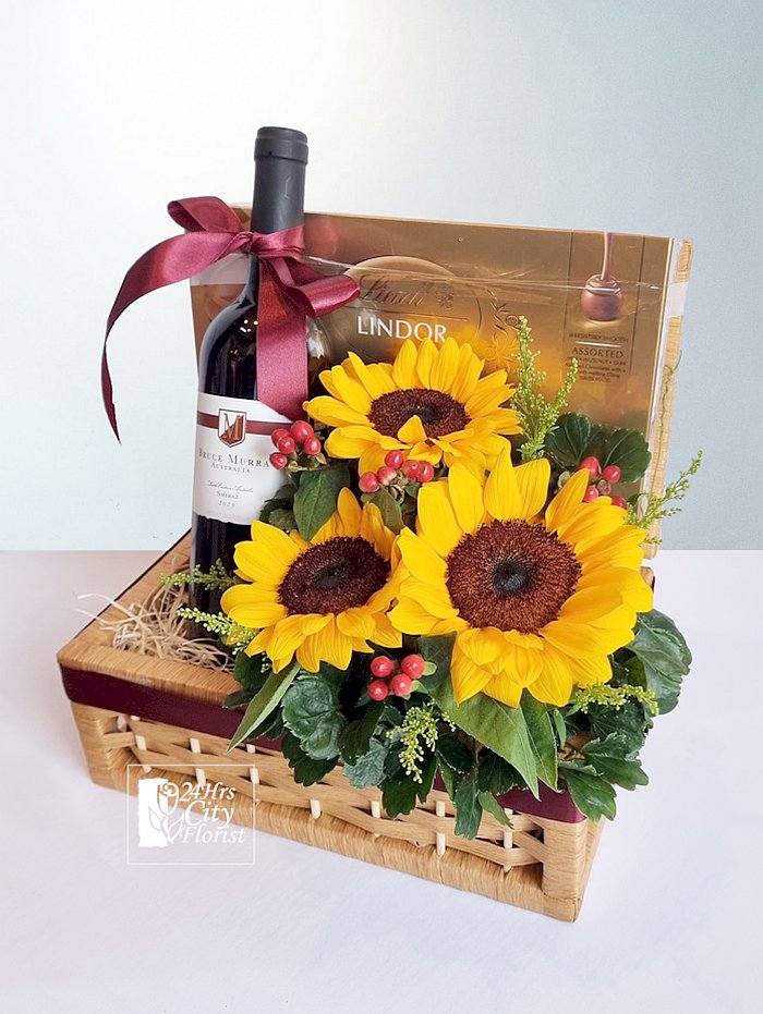 wine flower basket