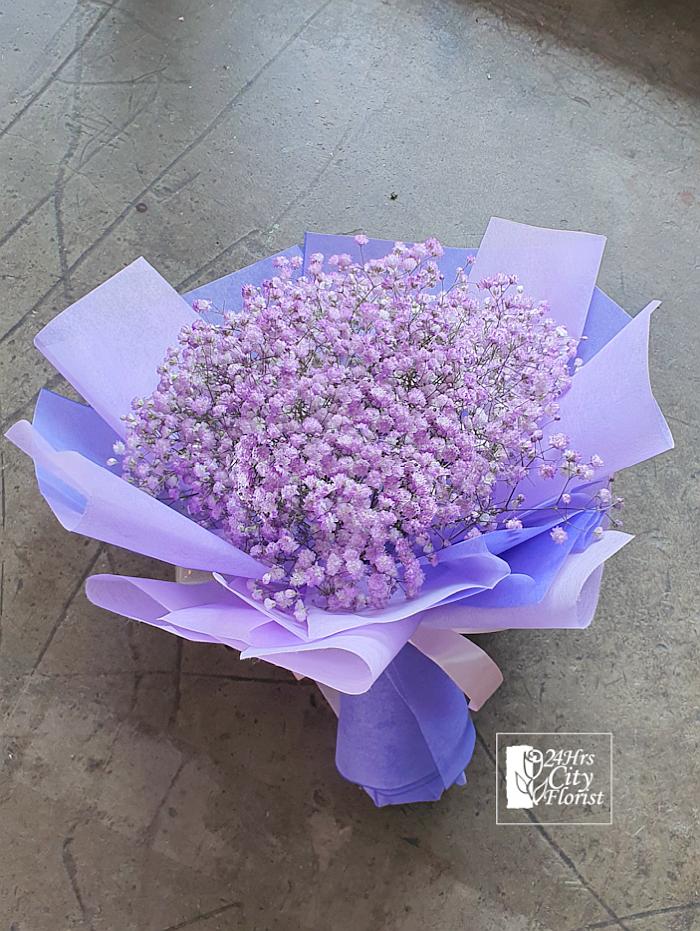 Purple Baby S Breath Bouquet