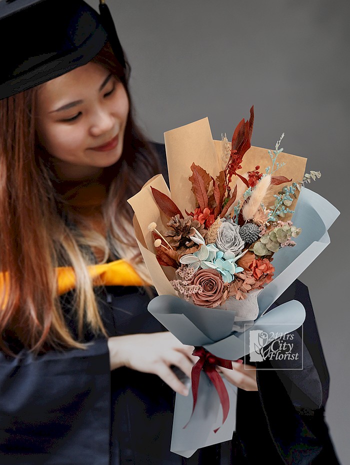 Kryptonite: Preserved Flower Graduation Bouquet - 24Hrs City Florist Singapore
