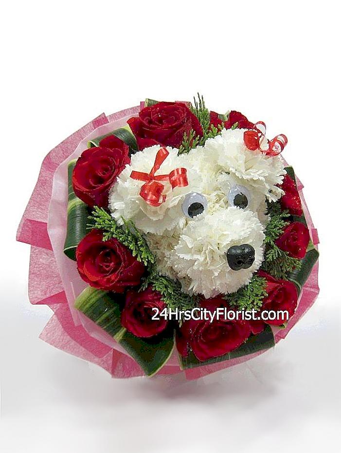 puppy bouquet
