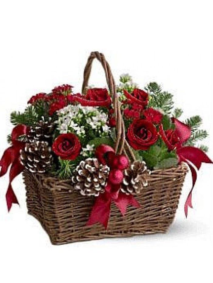 christmas flower basket