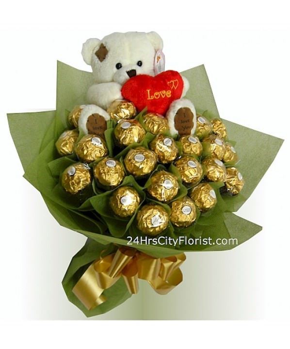 Rocher Bouquet with Bear